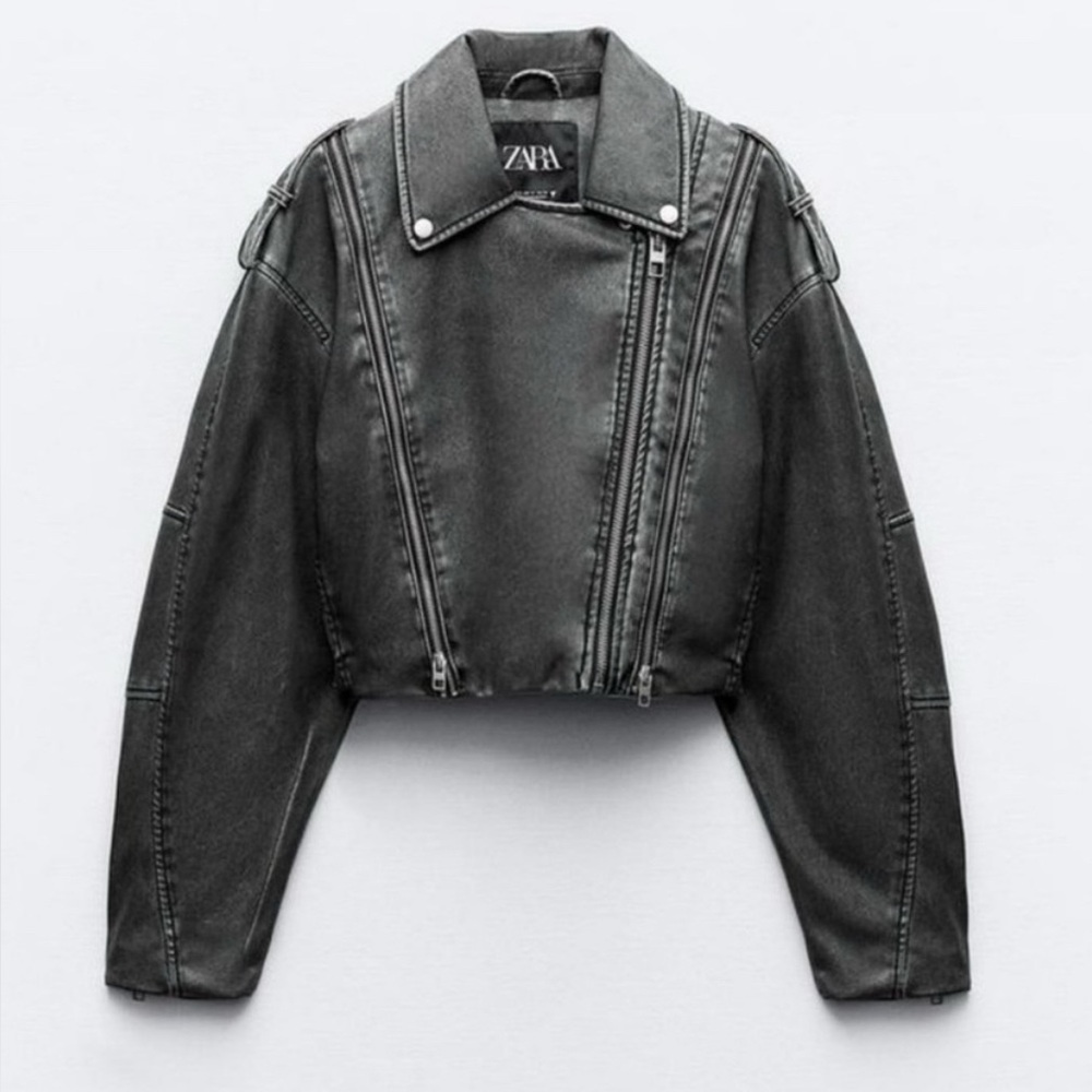 Zara Charcoal Cropped Jacket